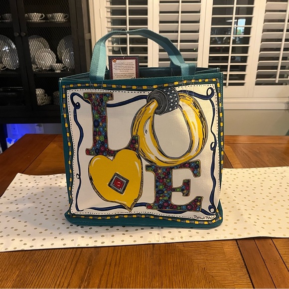 Brighton Handbags - Brighton LOVE Jewel Heart Canvas Tote Bag New Retail $100